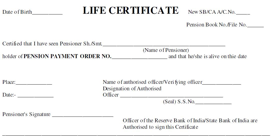 Pensioners Life Certificate