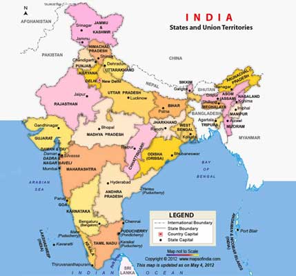 દેશ ના 5 રાજ્યો ની 4 જાન્યુઆરી એ ચૂંટણી.. India Map