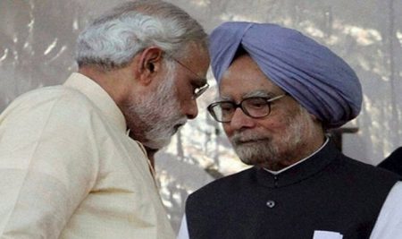 Manmohan Singh with PM Modi