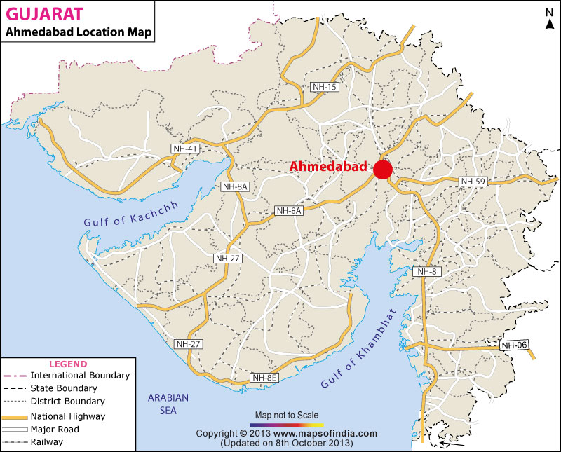 અમદાવાદમાં વાતાવરણ પલટાયું ઠંડીનું જોર વધશે ahmedabad location map