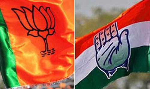 BJP Congress Flags