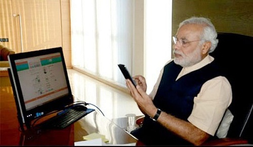 pm modi on social media