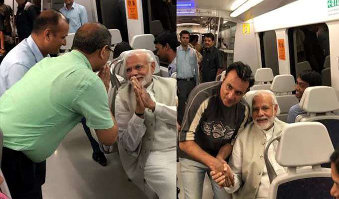 વડાપ્રધાન નરેન્દ્ર મોદીએ આમ જનતા સાથે યાત્રા કરી, લોકોએ હાથ મિલાવી લીધી સેલ્ફી modi metro