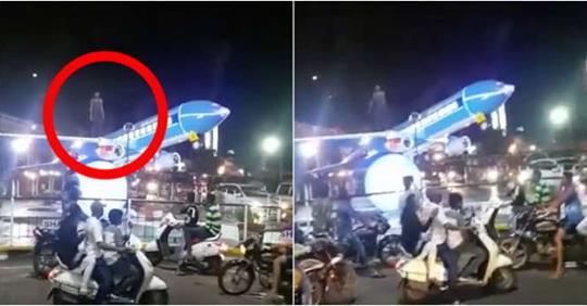 સુરત: અઠવાગેટના એરોપ્લેન સર્કલને મળી ગયો પોટલી પાયલોટ, પોટલી પીને ચડ્યો પ્લેન પર plane surat