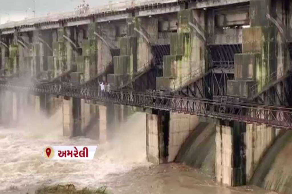 AMRELI: ઠેબી ડેમના દરવાજા 1-1 ફુટ ખોલ્યા, ખોડિયાર ડેમનો ત્રીજો દરવાજો ખોલવાની ફરજ 11 14