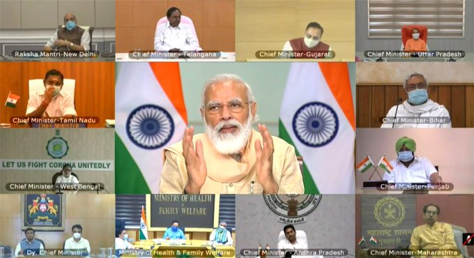 PM Modi discusses COVID 19 situation with CMs of 10 states