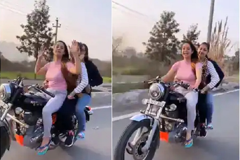 3 girl bike stunts