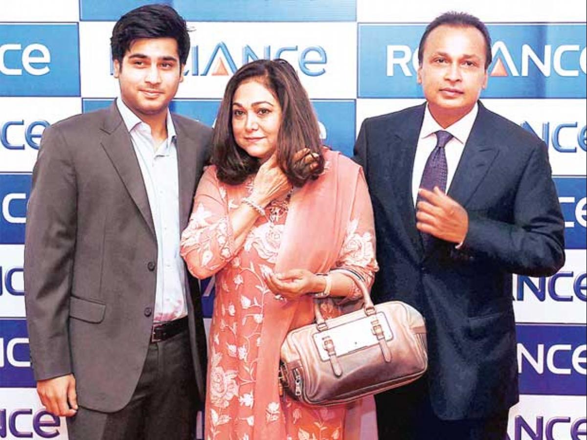 Anil Ambani with wife and sons