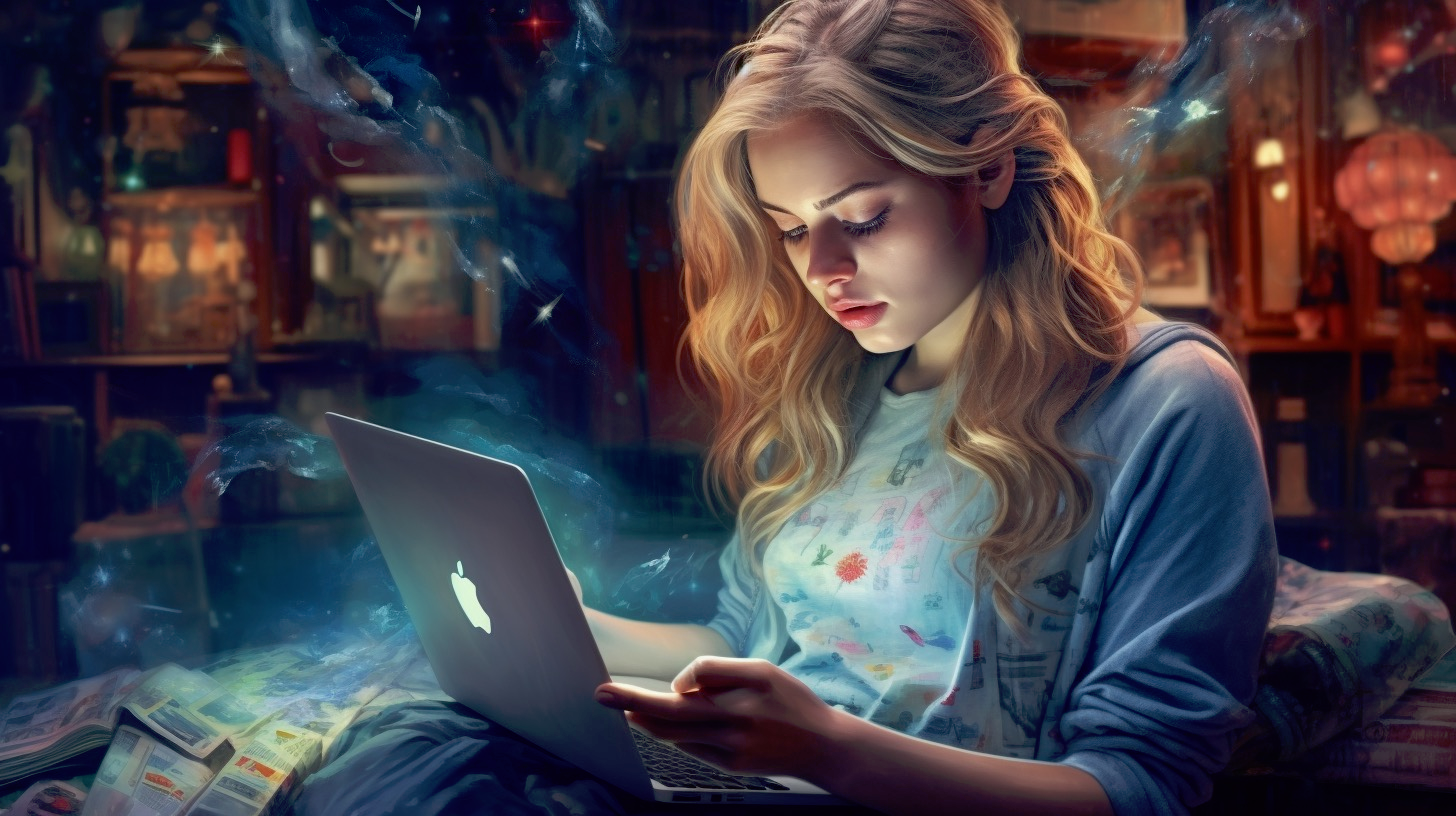 girl with laptop