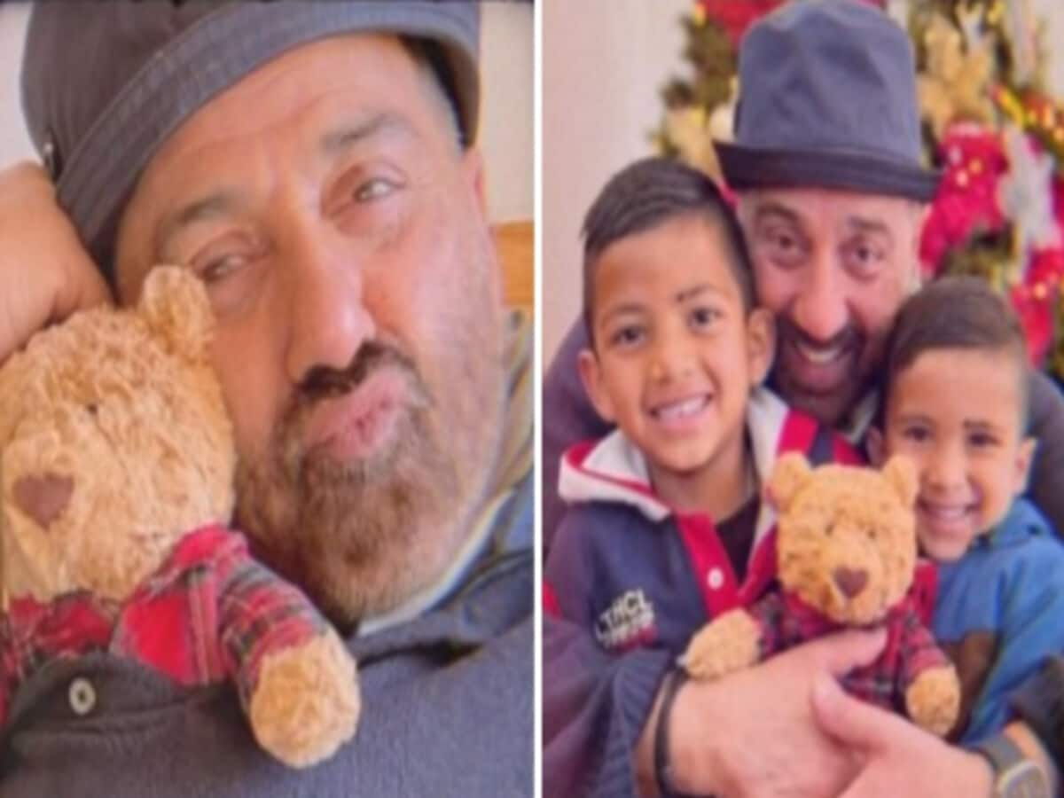 sunny deol celebrates christmas with his favourite teddy dancing on jamalu song people troll him reminding he is jaat