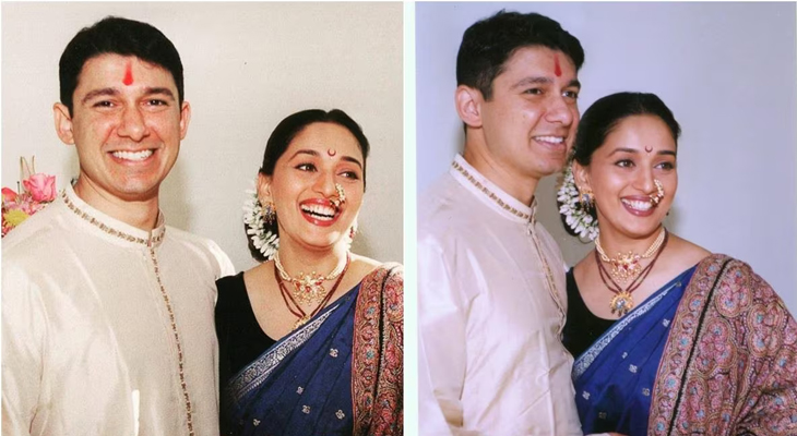 Madhuri Along With Her Husband Shriram Nene Came To See Bappa Satya Day