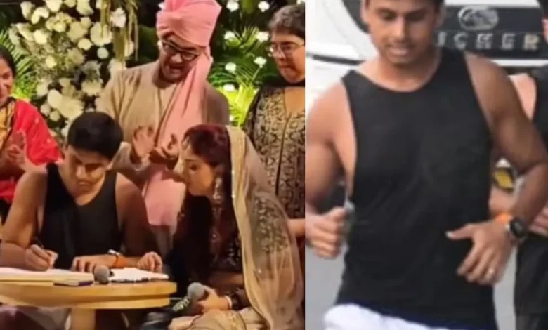 what aamir khans son in law came wearing instead of suit sherwani jaws fitness freak