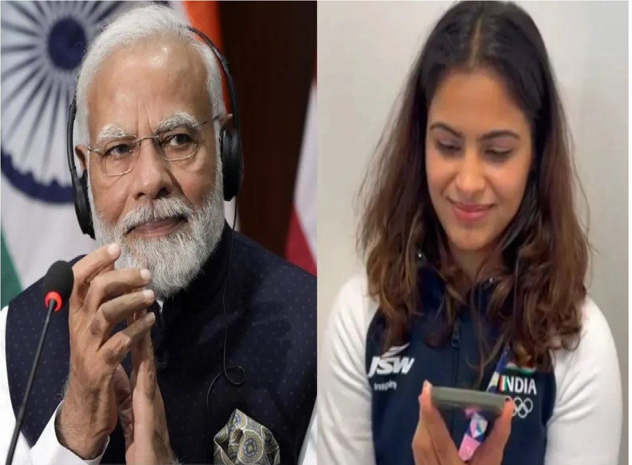 Narendra Modi talks to Manu Bhaker