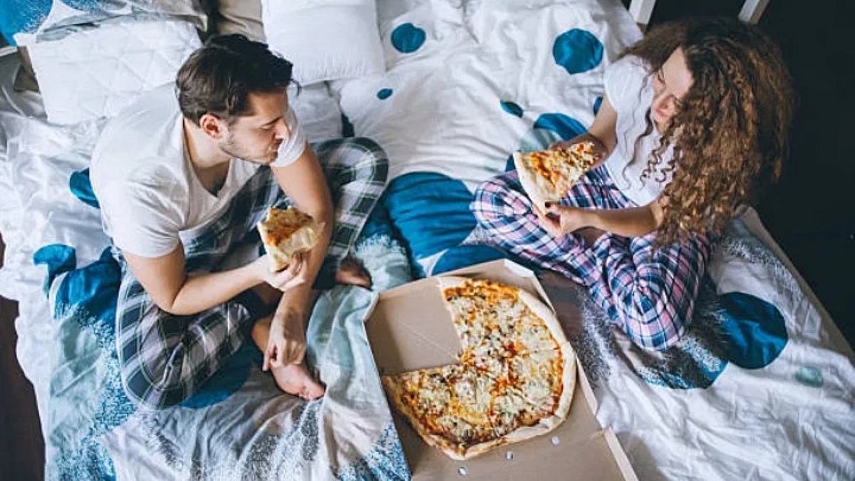 food on bed