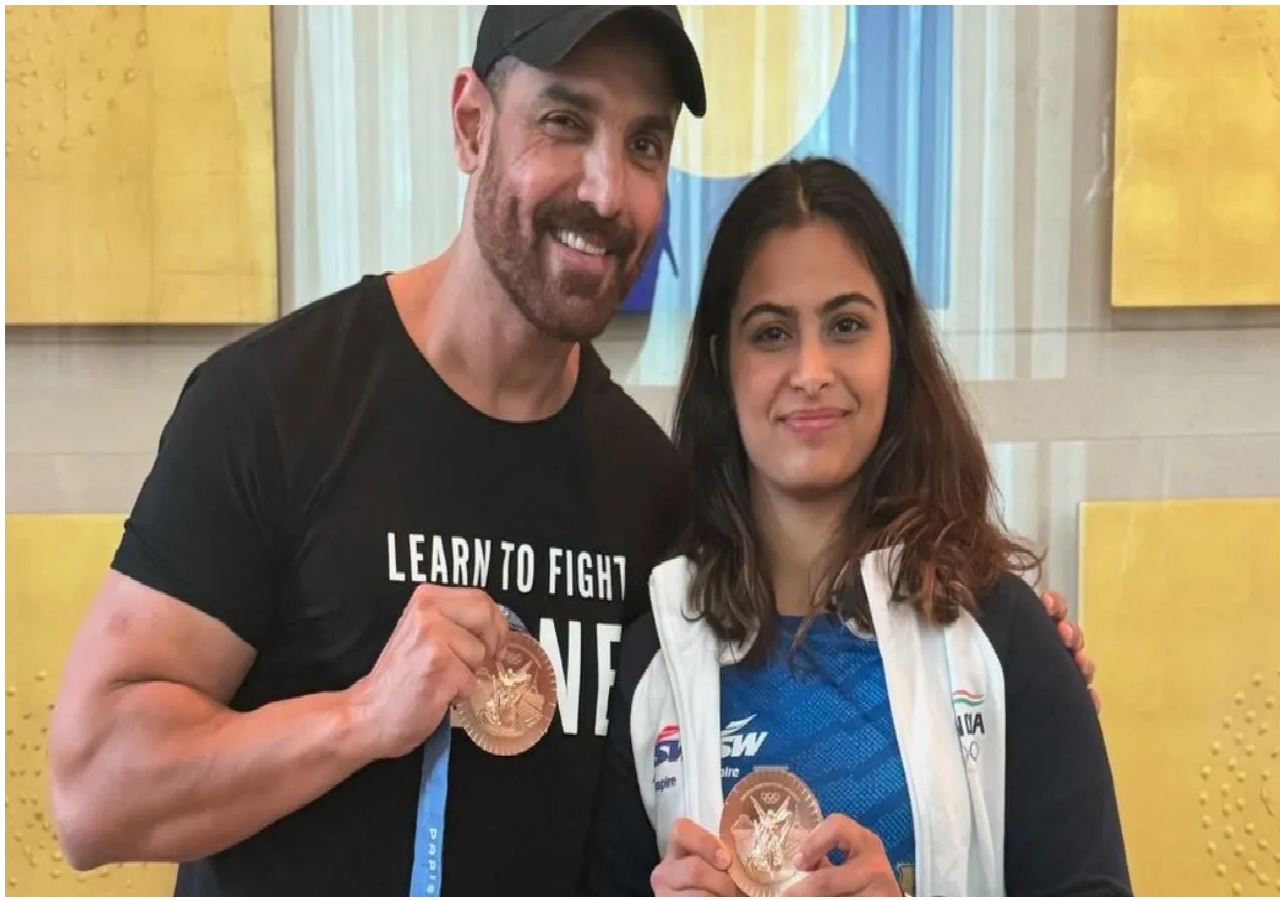 John Abraham meets Manu Bhaker