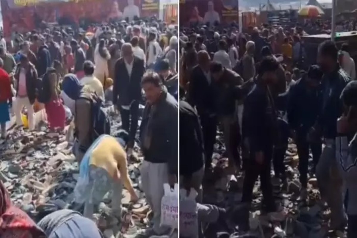 Mahakumbh Devotees Search For Slippers Video