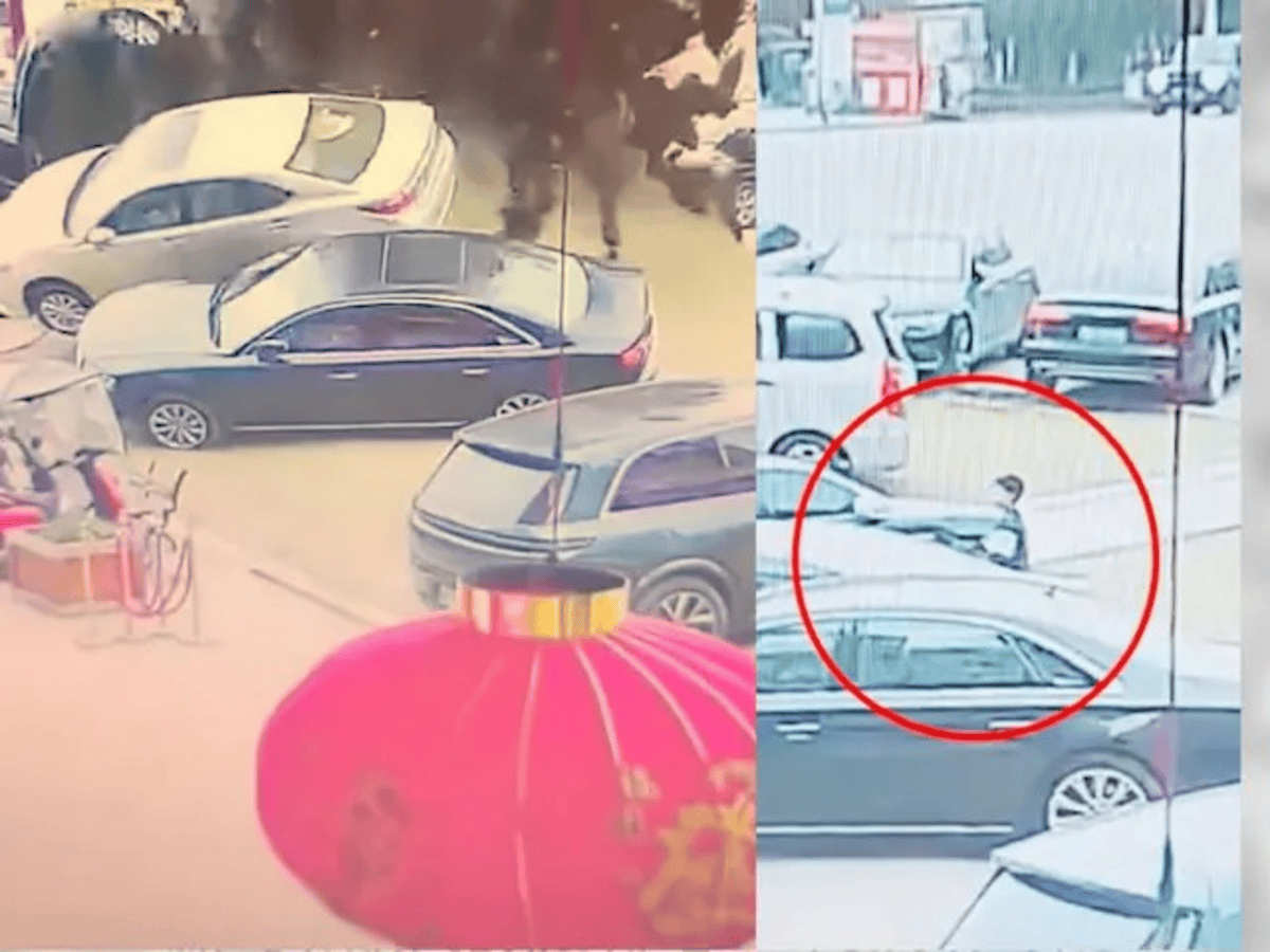 Son damaged a luxury car with fireworks