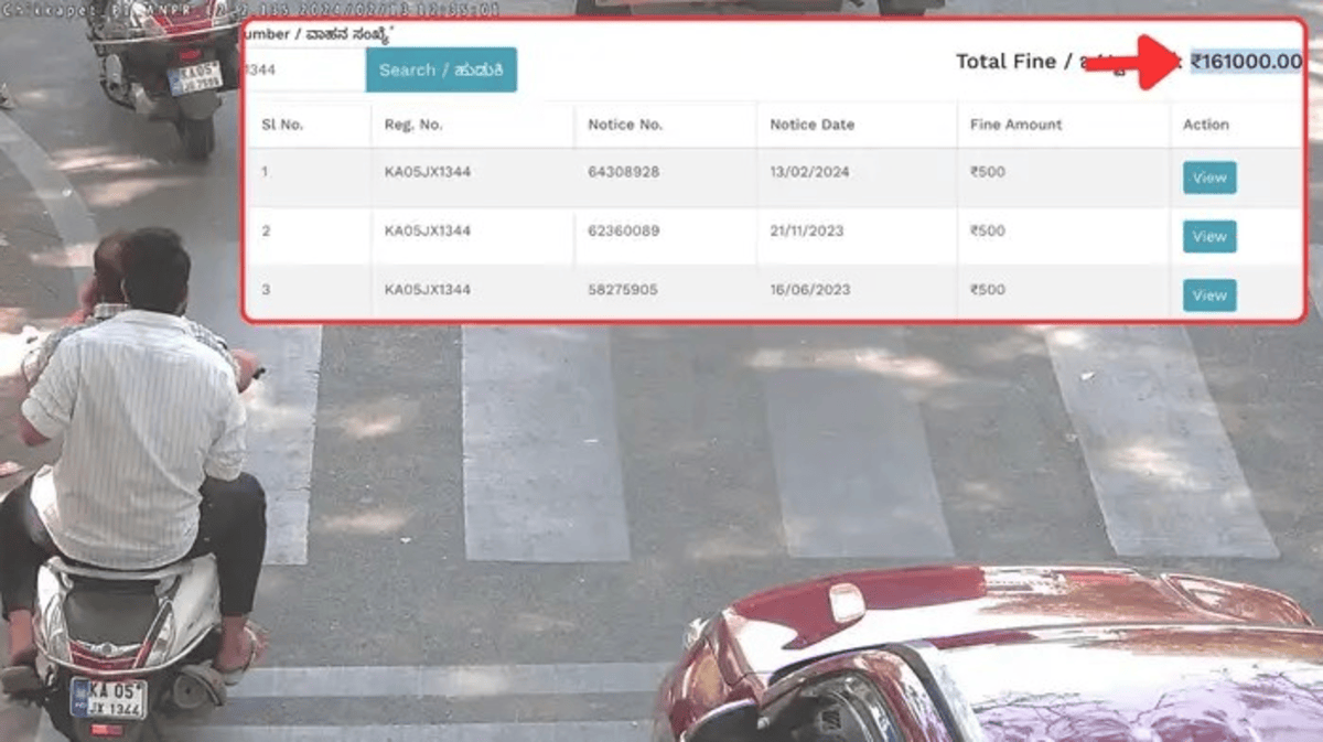 Bengaluru Traffic Challan Viral News
