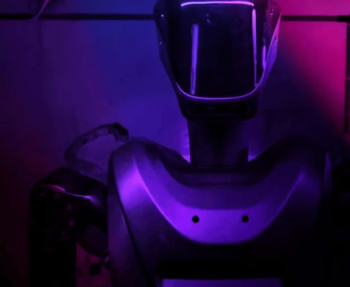 Robot DJ in night club
