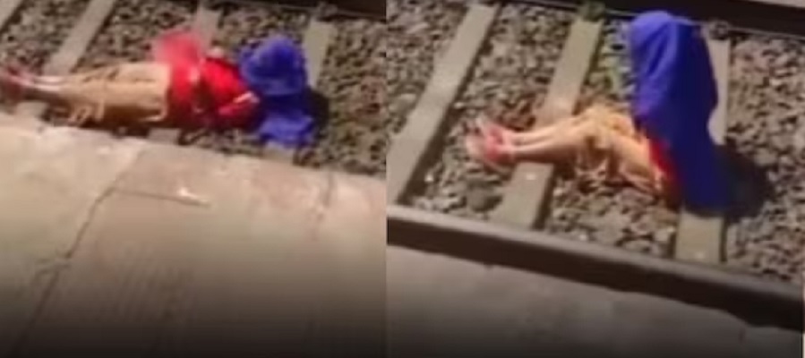 Train Crosses Over Woman