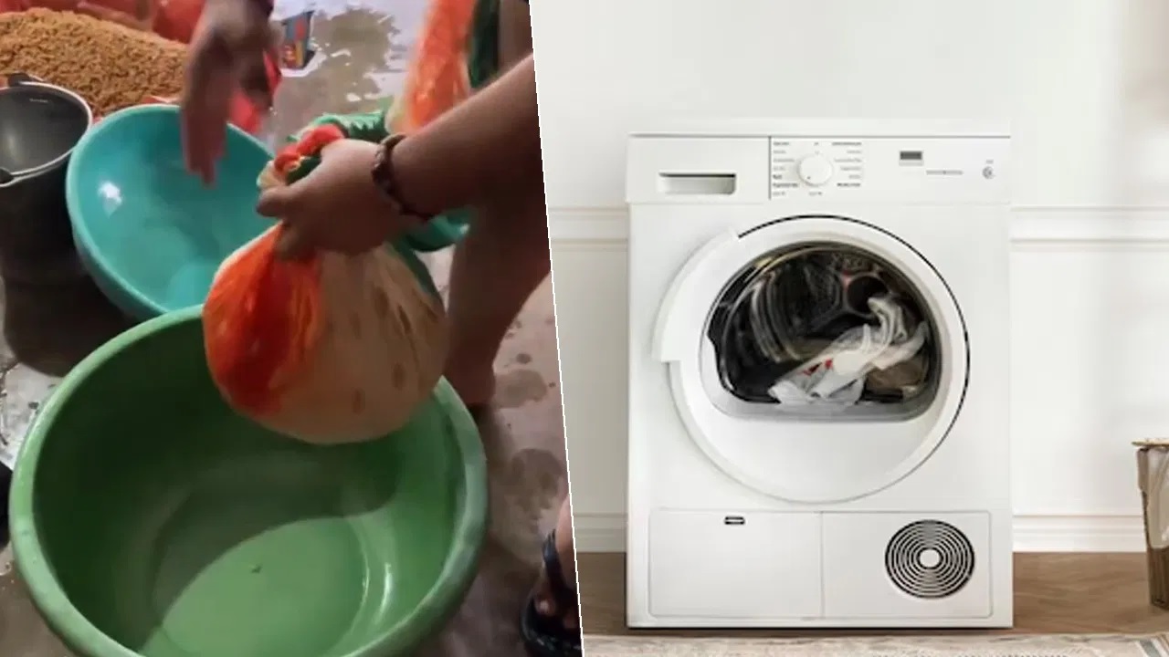 Man Using Washing Machine