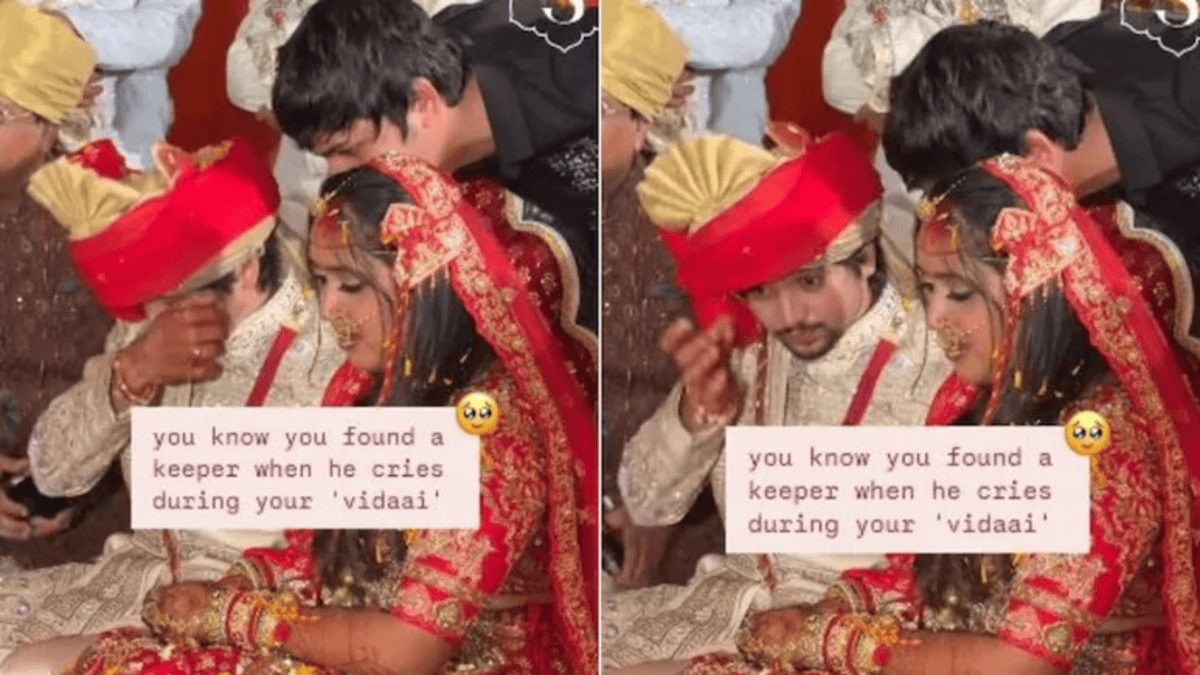 Groom Hides Tears At Farewell Video