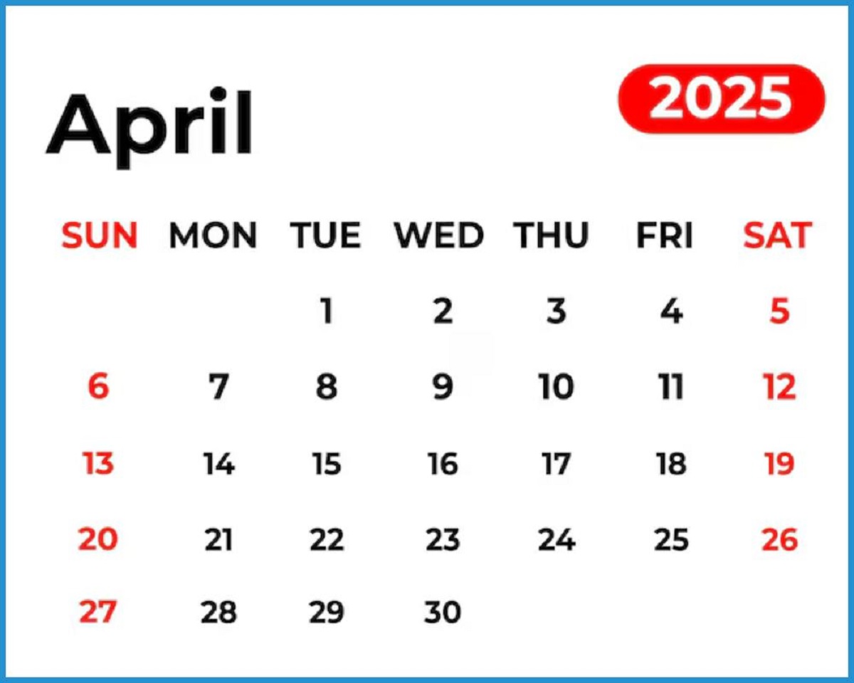 April Calendar 2025