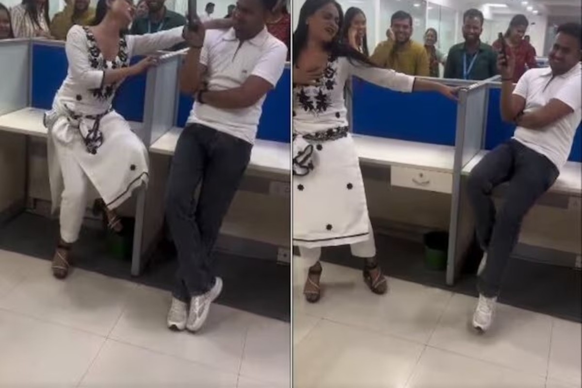 Girl Dance In Office With Colleague Viral Video