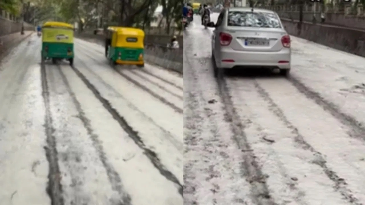 Mysterious White Foam Covered Bengaluru Road