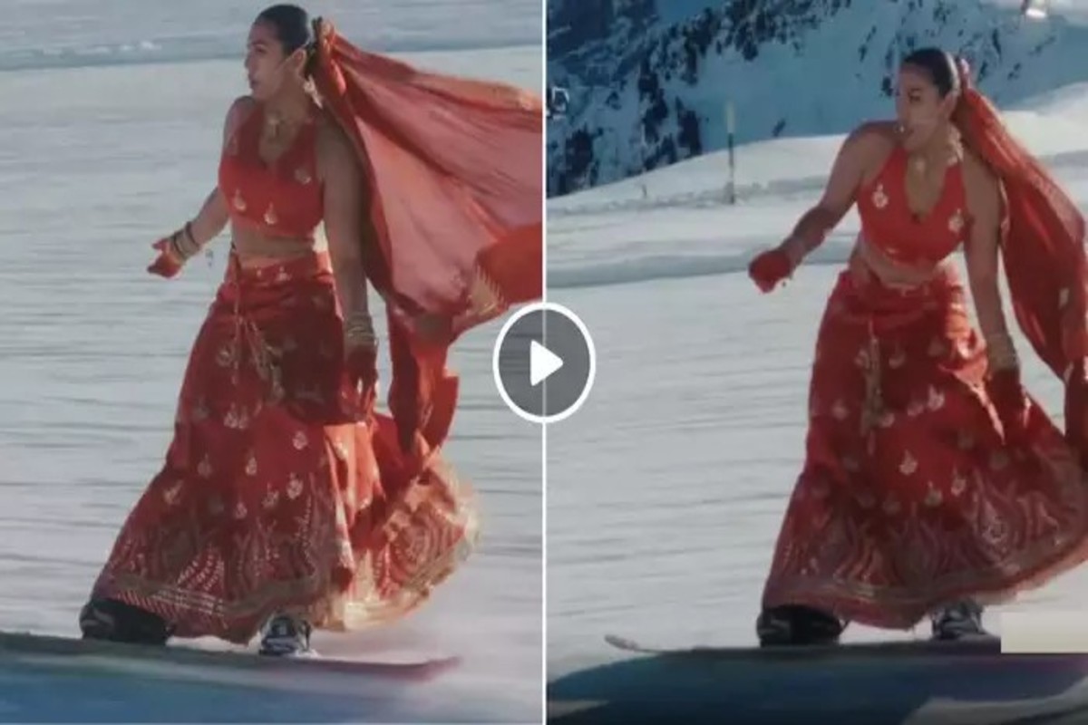 Ice Skating In Bridal Lehenga Video