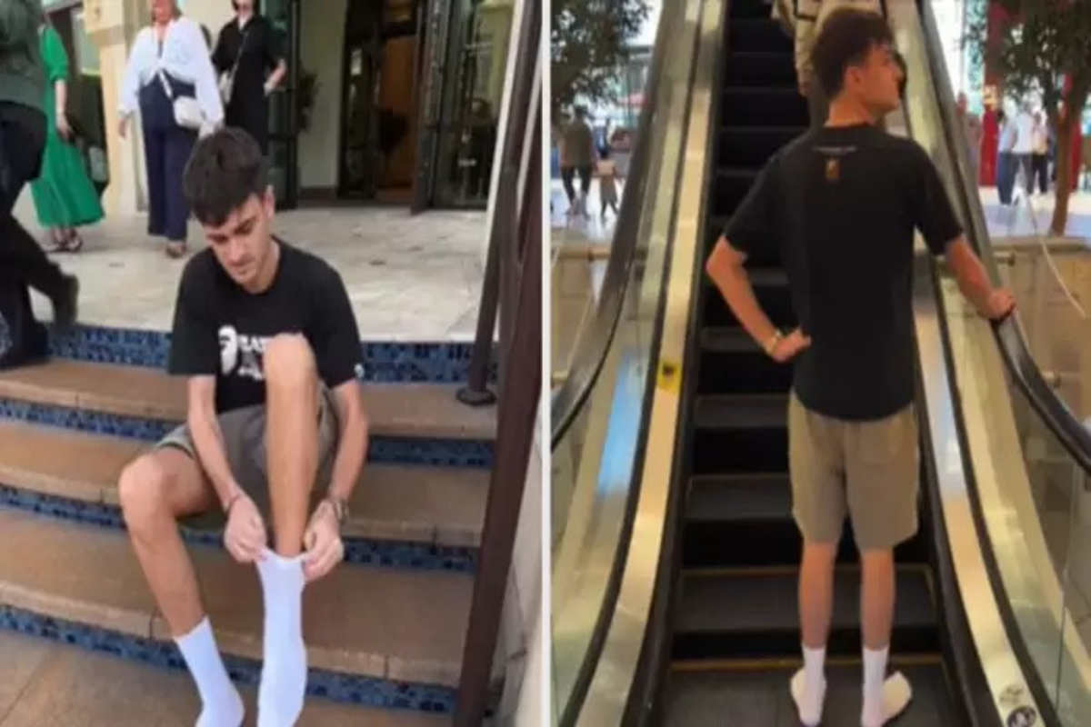 Man Walked In White Socks Across Dubai