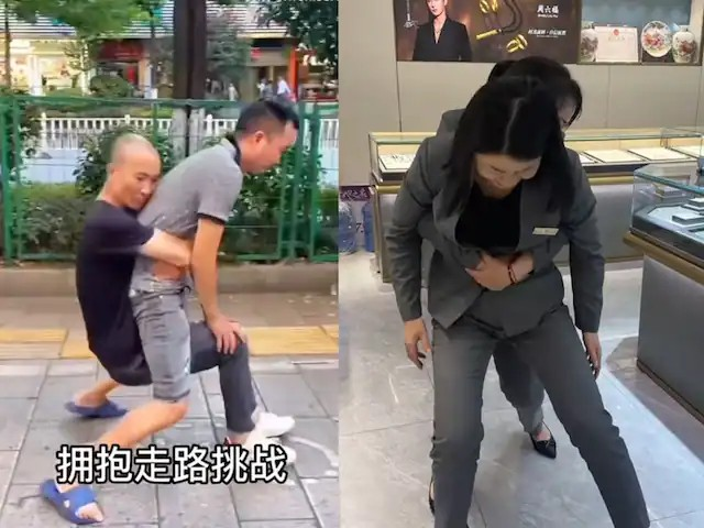 2 men show unique stunt video