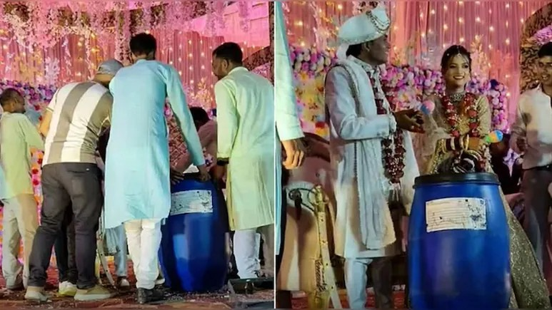Blue drum wedding gift video