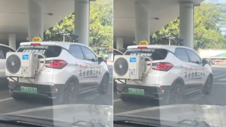 Man fitted house split ac in car video