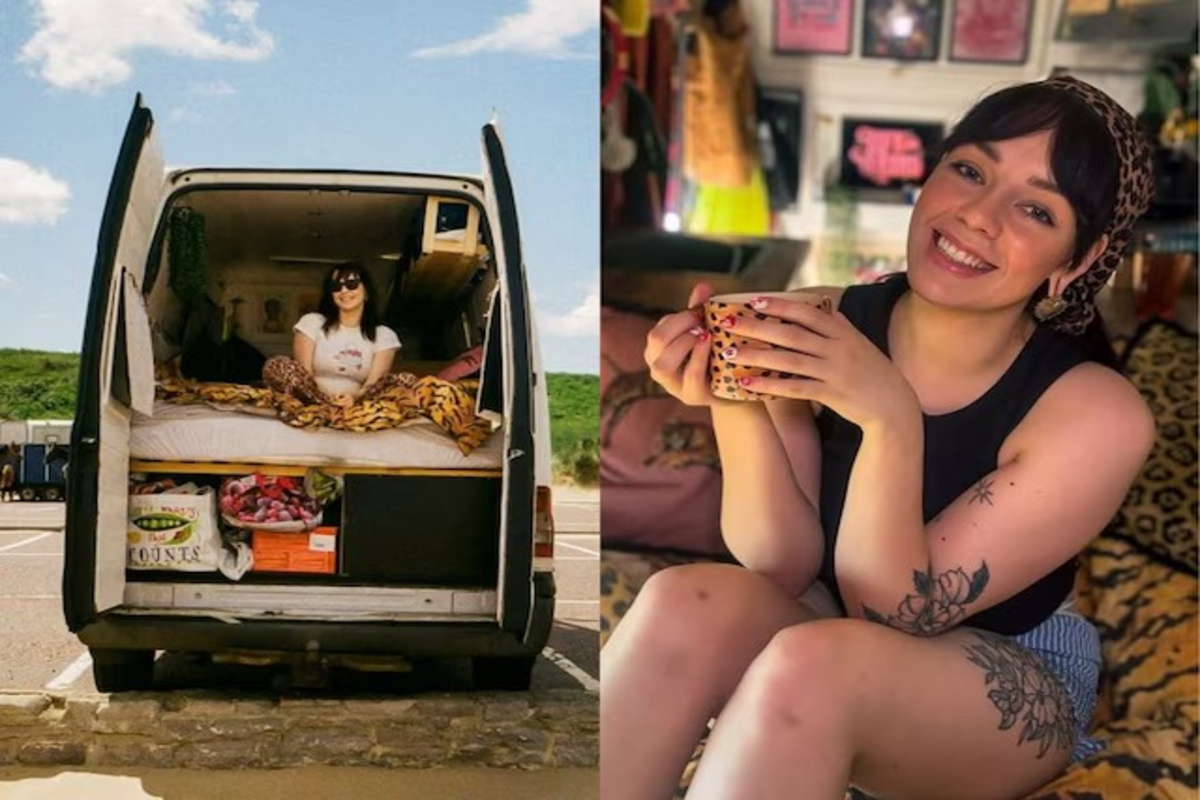Woman lives in van with pet dog