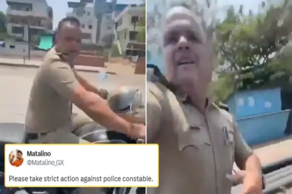 Cop Slaps Man Over Helmet Query Video