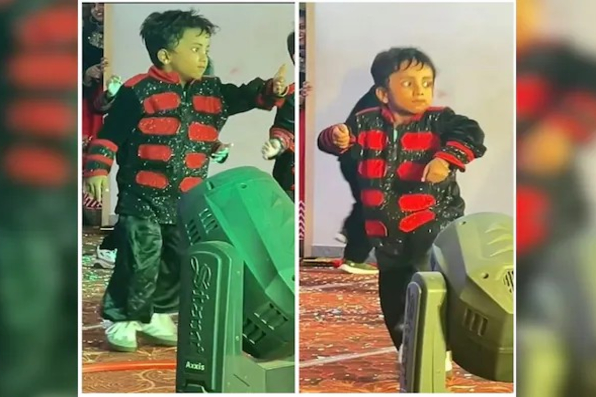 Little boy school function dance video
