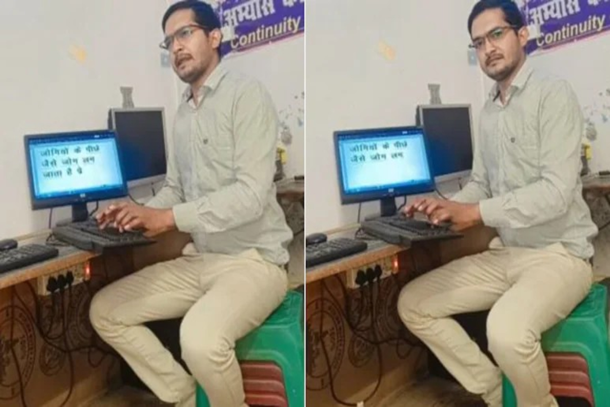 Man Typing with Song Video