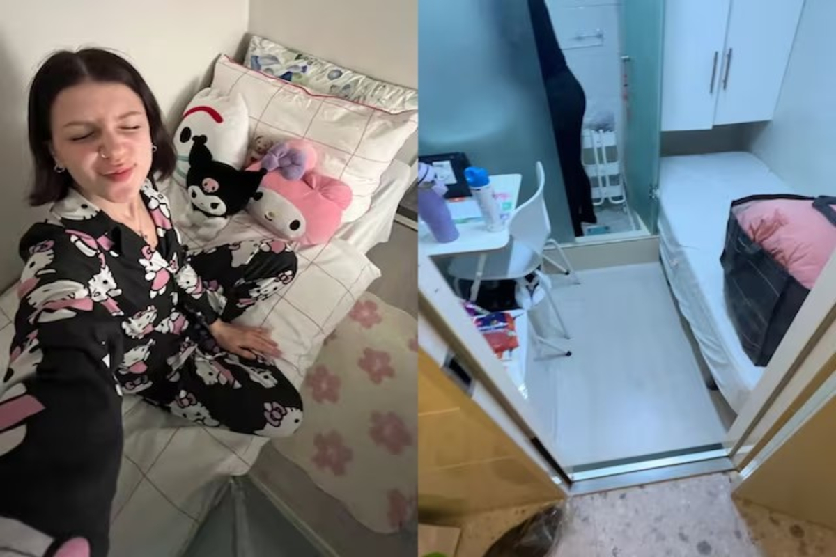 Girl live in micro apartment
