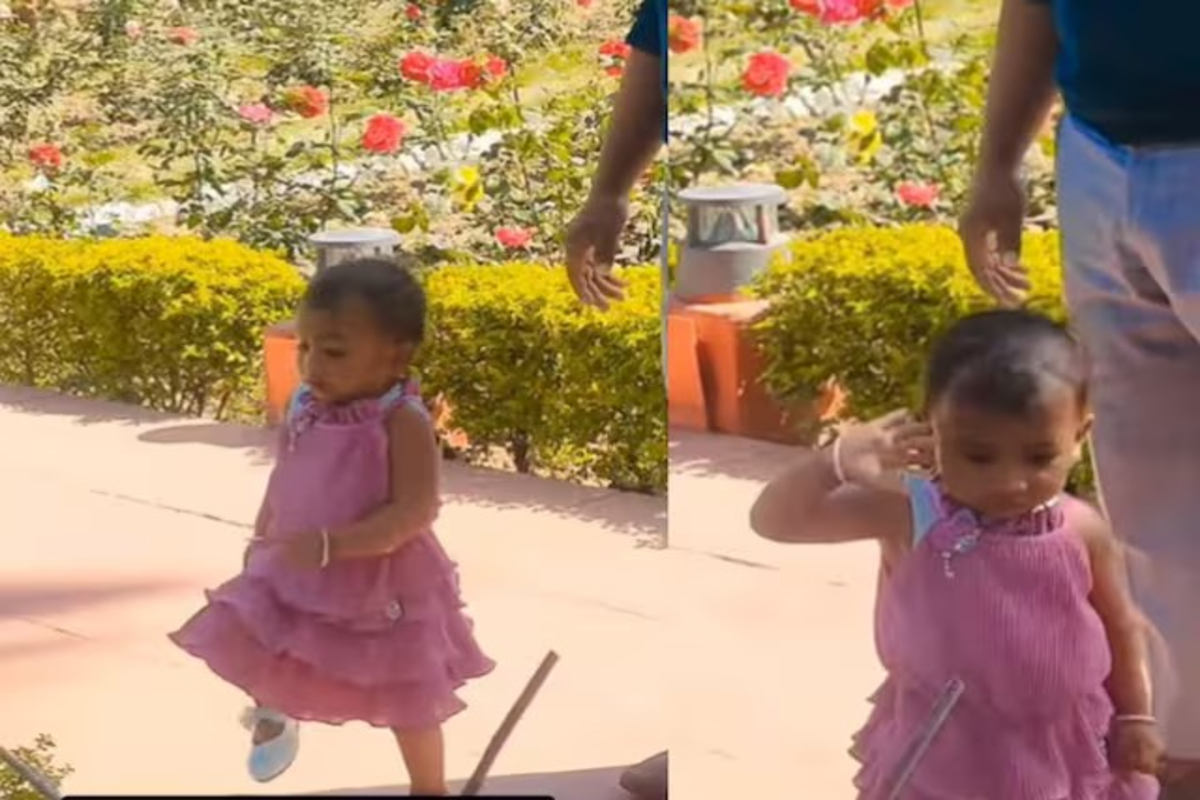 Little girl salutes soldier video