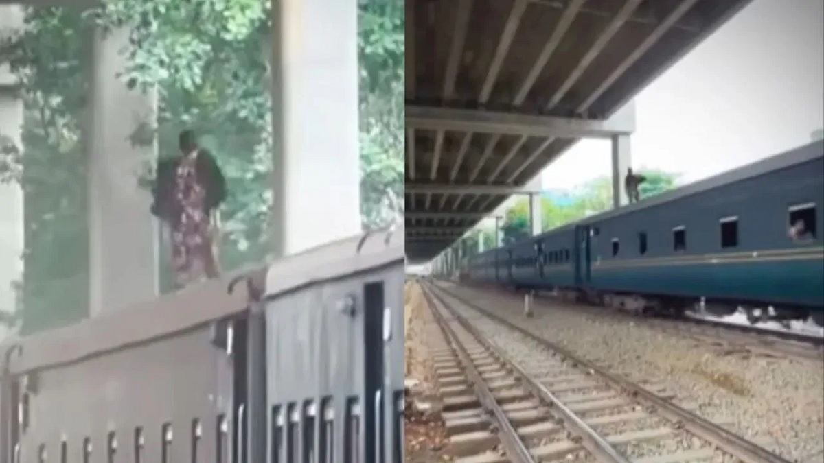 Women Running On Moving Train