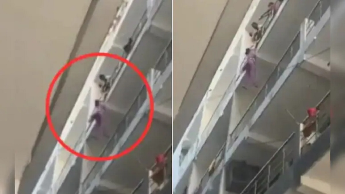 Husband Hangs Wife From Railing