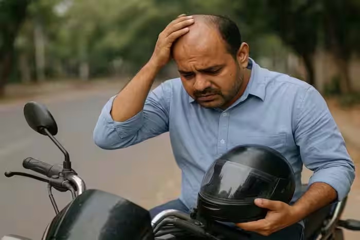 Helmet And Hair Fall